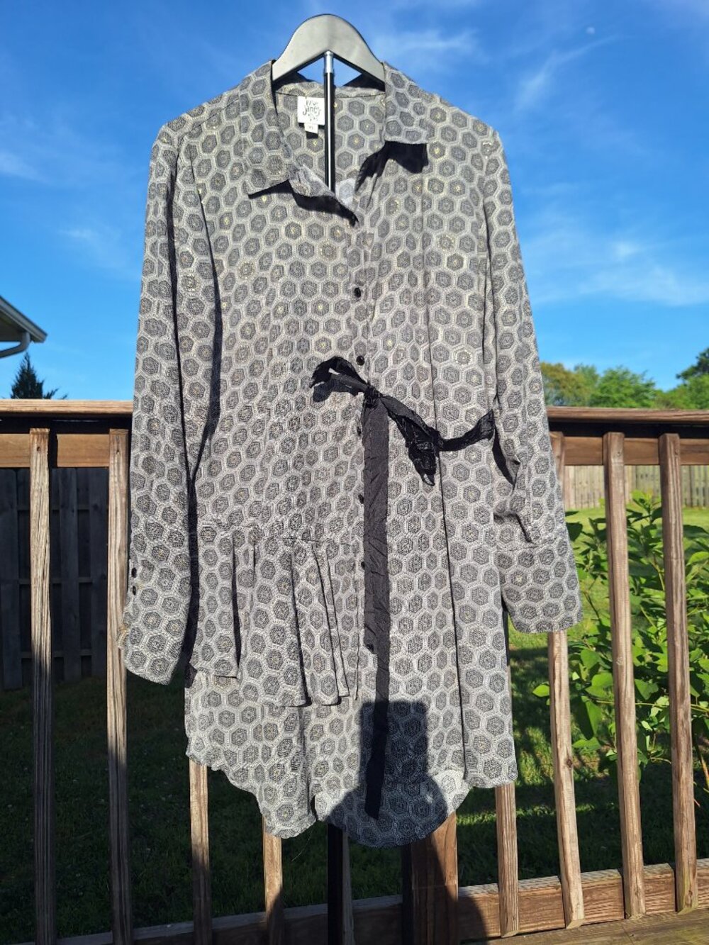 Ivy Jane Whimsical Artsy Geo Print Shirt Dress Sz XL
